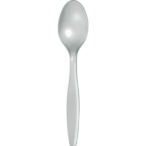 Plastic Spoons Shimmering Silver 20pc