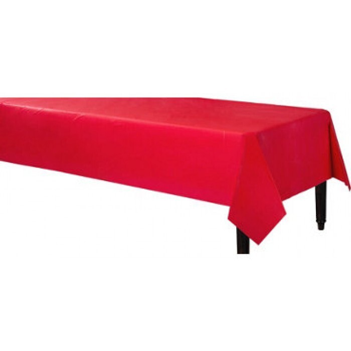 Plastic Rectangular Table Cover Red 54&quot; X 108&quot;