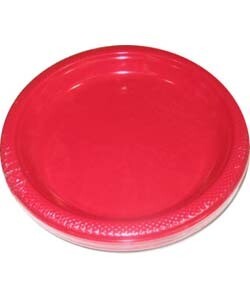 Plastic Plates 20pc Apple Red 10 1/4&quot;