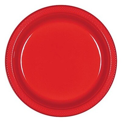 Plastic Plates 20pc Apple Red 9&quot;