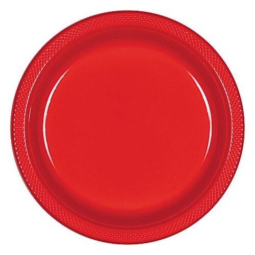 Plastic Plates 20pc Apple Red 9&quot;