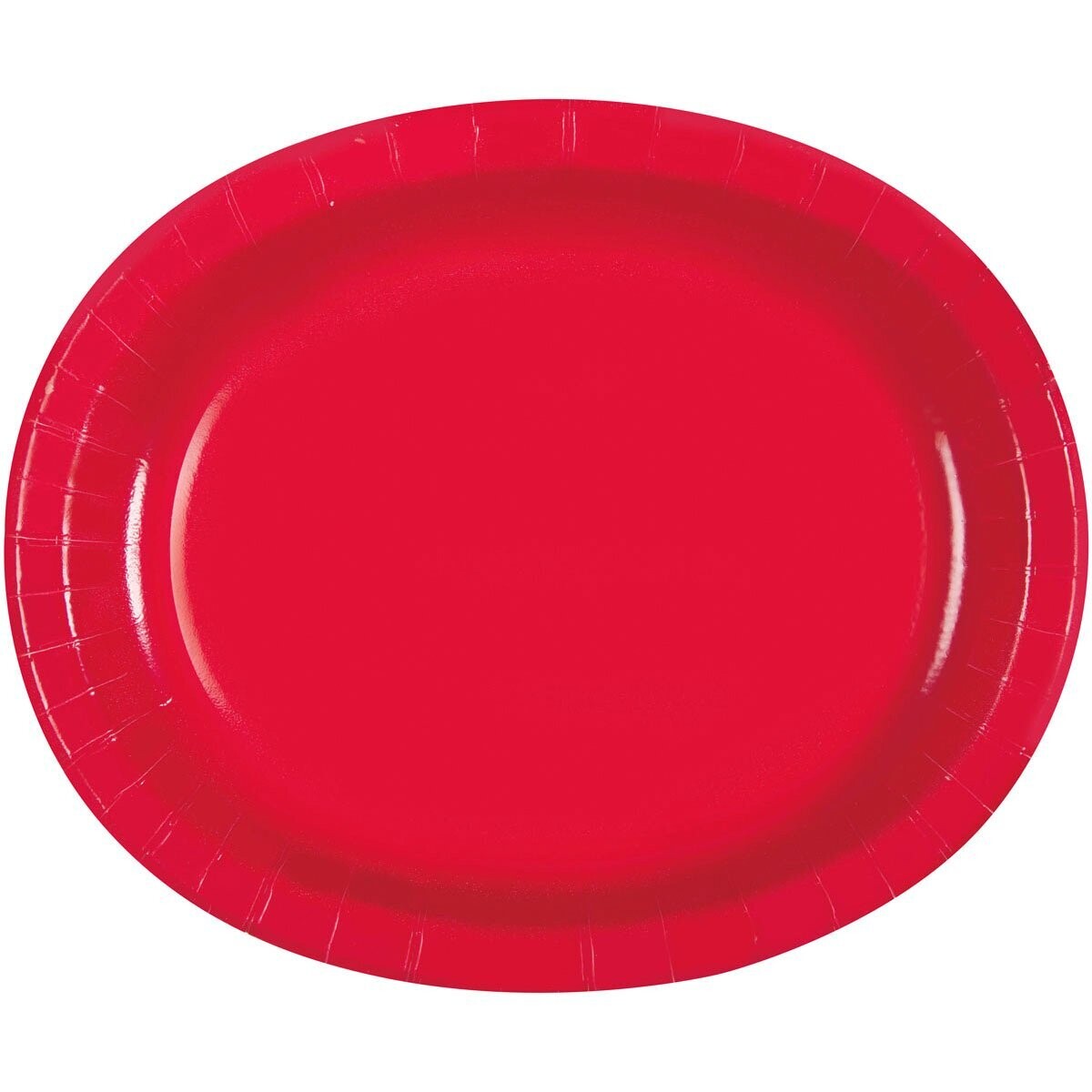 Plates - Oval - DN -  Red  - 8 pk - 10&quot;