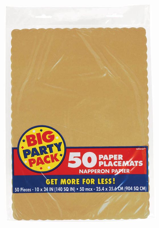 Paper Placemats Gold 50pc