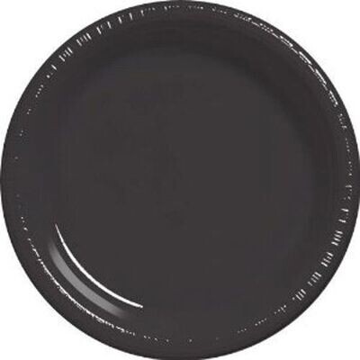 Plastic Plates 20pc Jet Black 7&quot;