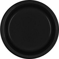 Plastic Plates 20pc Jet Black 9&quot;