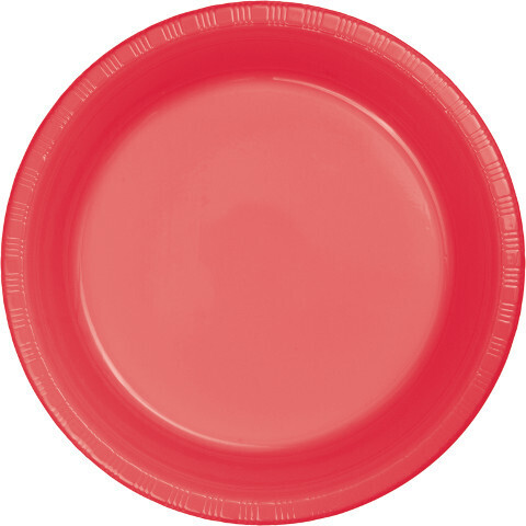 Plastic Plates 20pc Coral 7&quot;