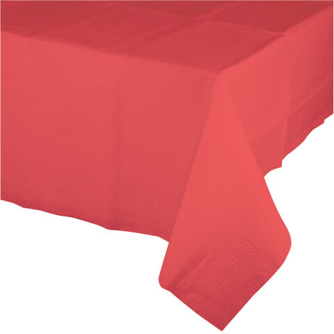 Plastic Rectangular Table Cover Coral 54&quot; X 108&quot;