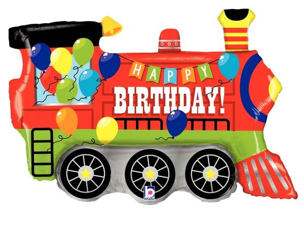 Foil Balloon - BIRTHDAY PARTY TRAIN 37&quot;