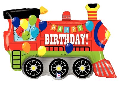 Foil Balloon - BIRTHDAY PARTY TRAIN 37&quot;