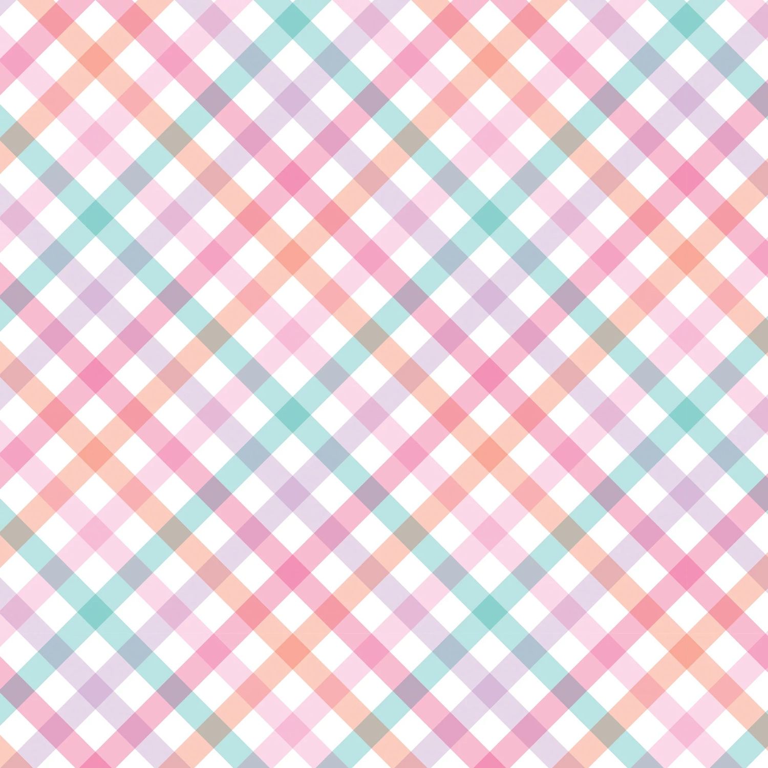 Pastel Plaid Printed Jumbo Gift Wrap