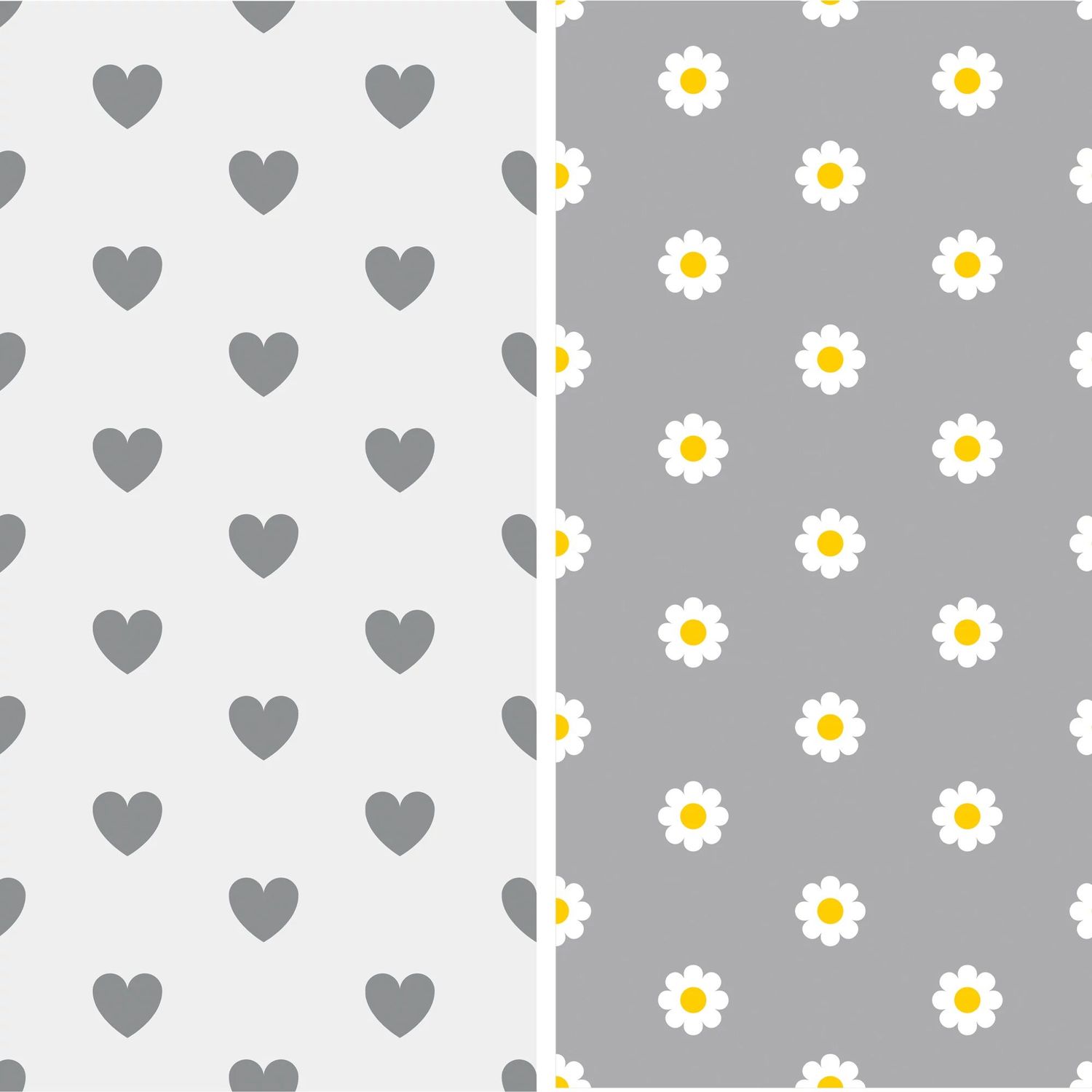 Reversible Heart &amp; Daisy Printed Jumbo Gift Wrap