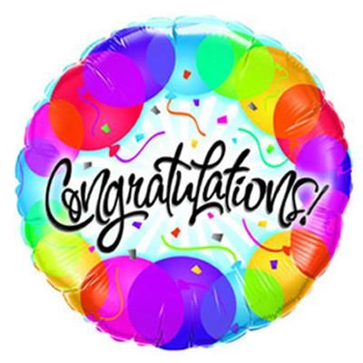 Foil Balloon - Festive Congratulations - 18&quot;