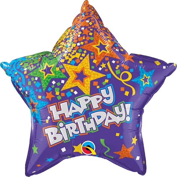 Foil Balloon - Birthday Star Purple
