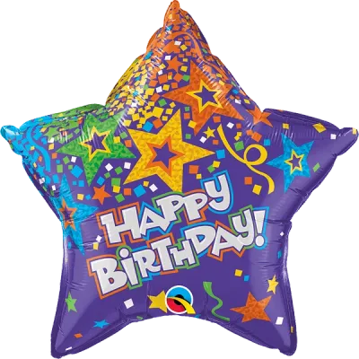 Foil Balloon - Birthday Star Purple