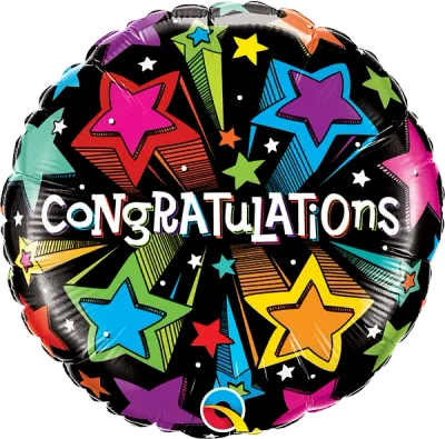 Foil Balloon - Congratulations Shooting Stars