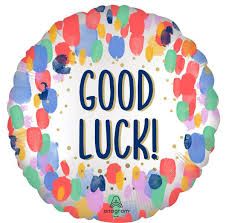 Foil Balloon - Satin Painterly Dots Good Luck
