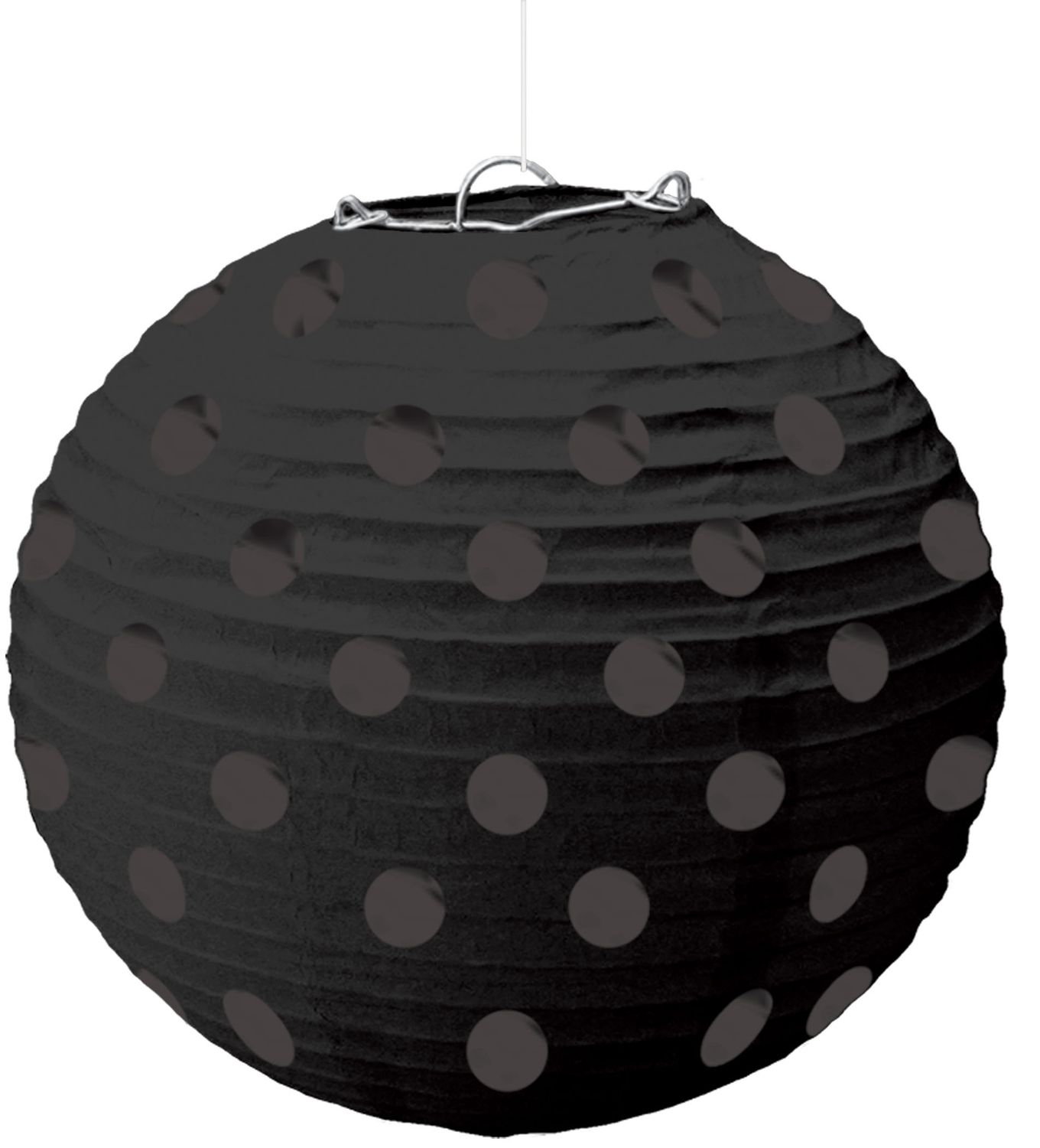 Mini Hot Stamped Paper Lanterns, Color: Black