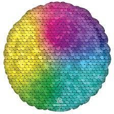 Foil Balloon - Rainbow Sequins - 18&quot;