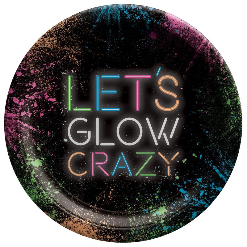 Let&#39;s Glow Crazy Round 9&quot; Plates