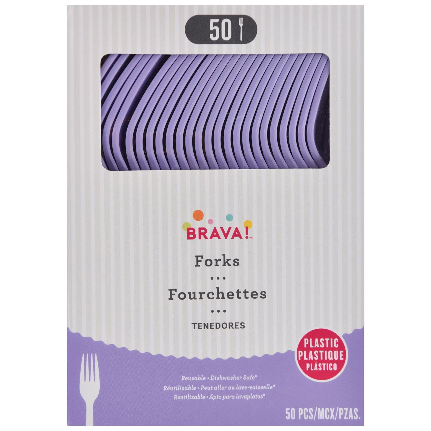 Reusable Plastic Forks, High Ct. -Lavender