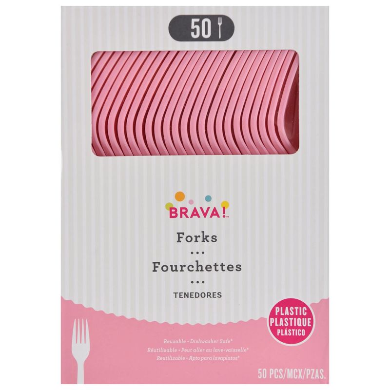 Reusable Plastic Forks, High Ct. -New Pink