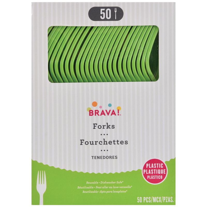 Reusable Plastic Forks, High Ct. -Kiwi