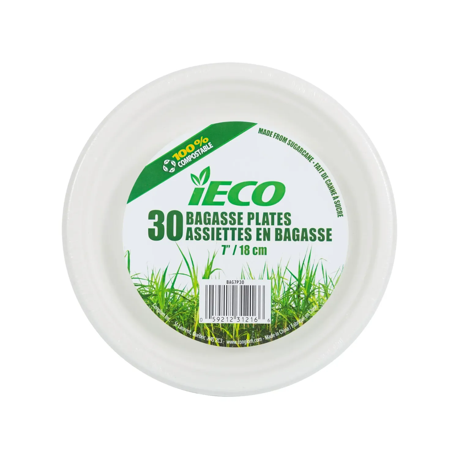 Eco - Friendly Paper Plates - 7&quot; - 30 PCS