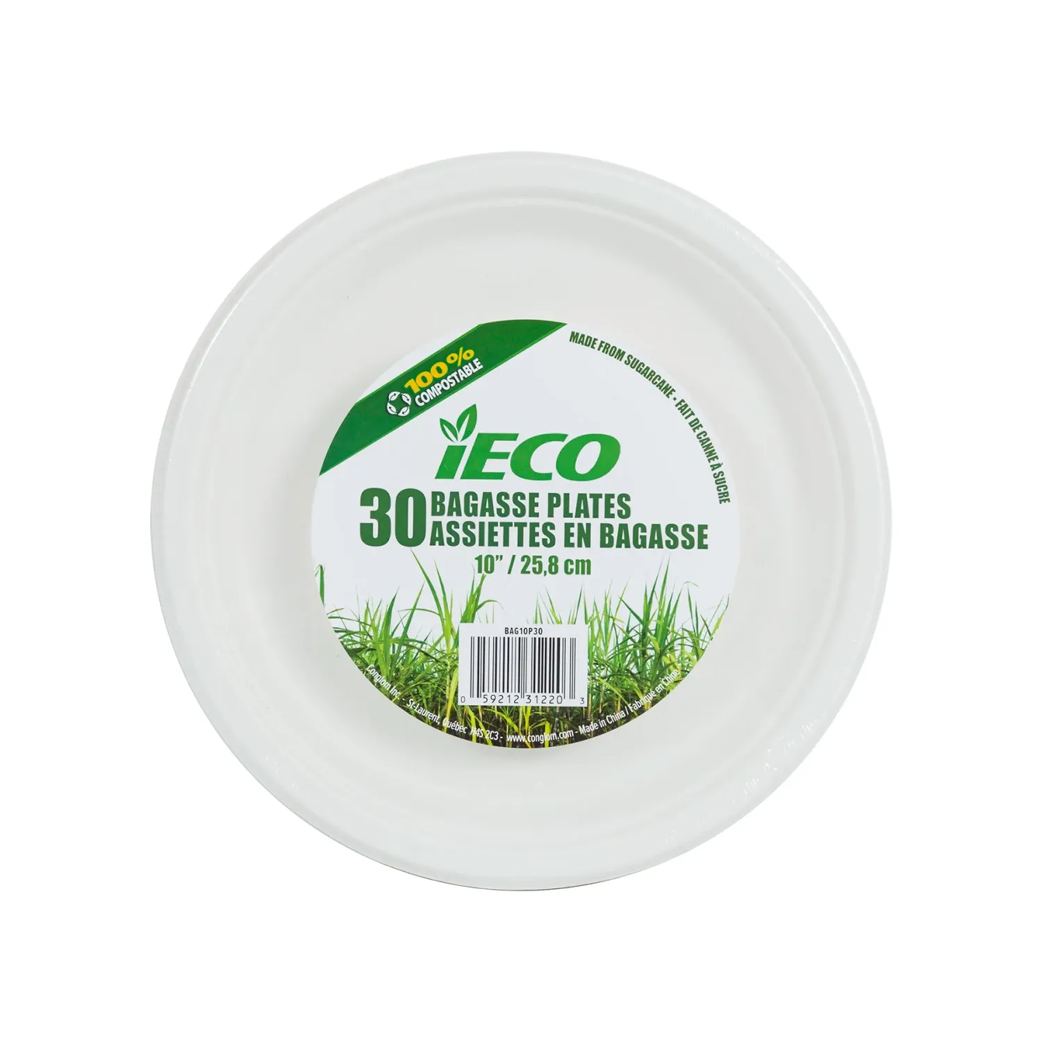 Plates - Dinner - Eco friendly - 10&quot; - 30 PCS