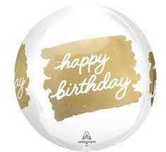 Golden HBD Orbz  Balloon