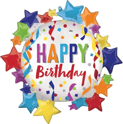 Foil Balloon  - Satin HBD Star - 30&quot;