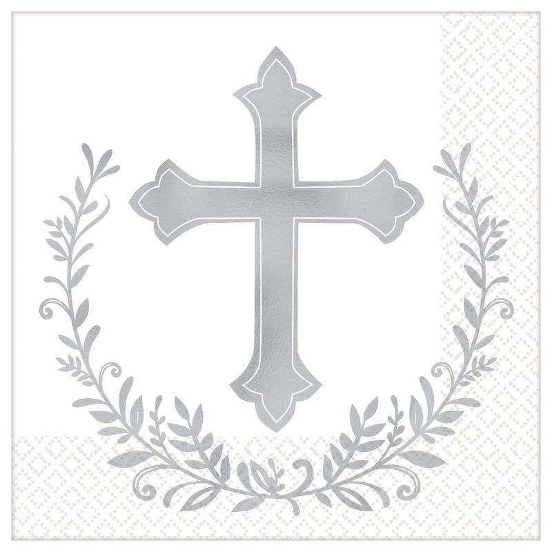 Cross Beverage Napkins - Hot-Stamped - 3PLY - 16 PCS