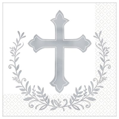 Cross Beverage Napkins - Hot-Stamped - 3PLY - 16 PCS