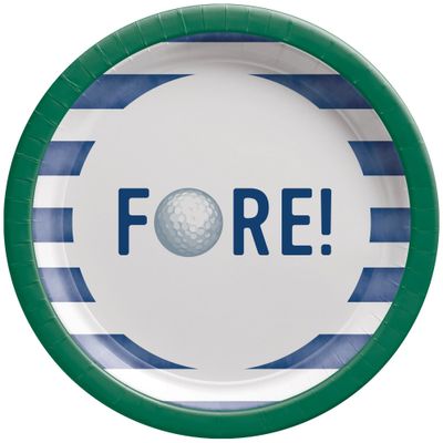 Plates - Hole In One 7&quot; Round Plates - 20PCS