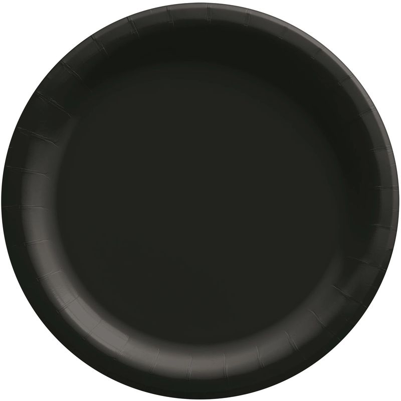 6 3/4&quot; Round Paper Plates, High Ct. - Jet Black
