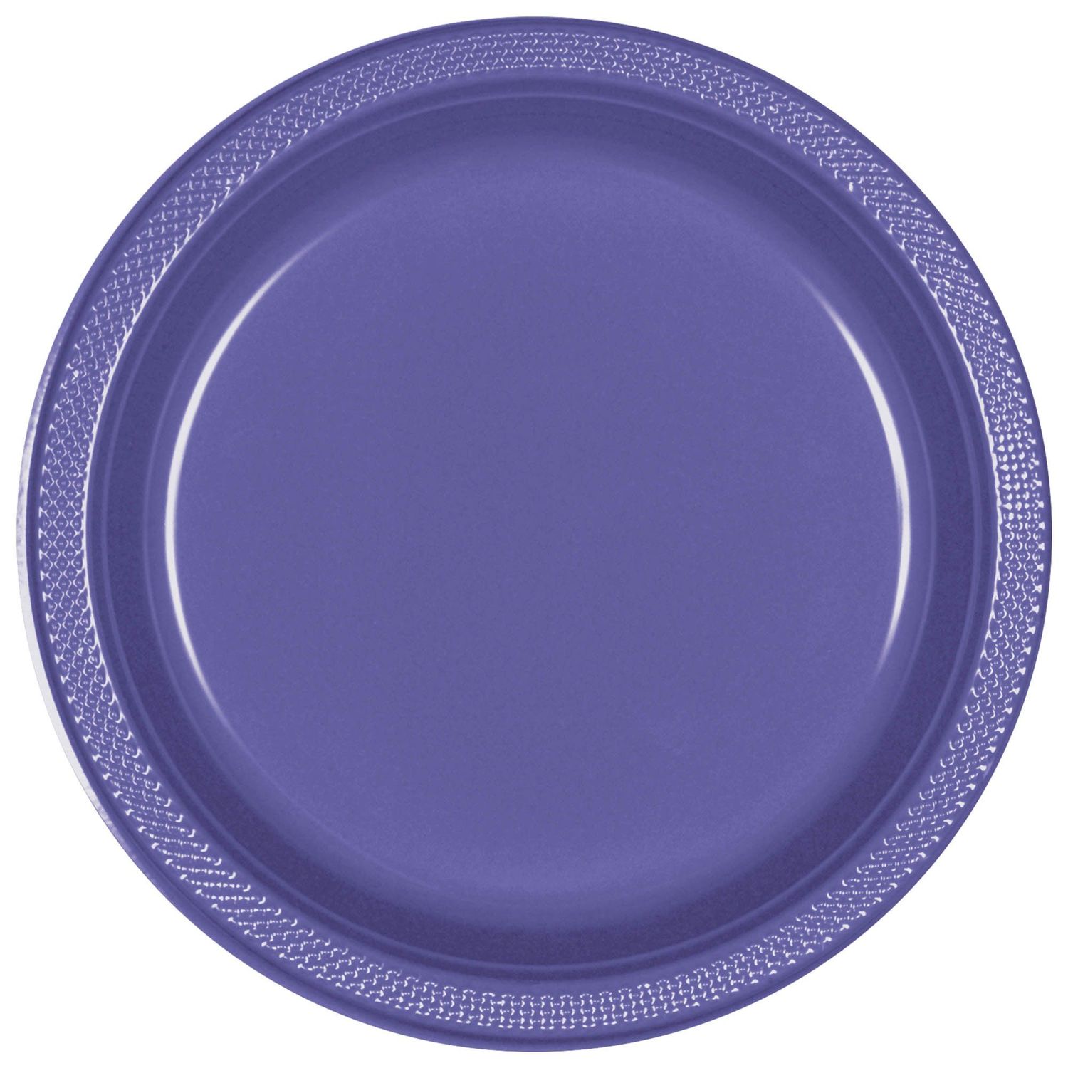 Round Plastic Plates, Mid Ct. - New Purple
