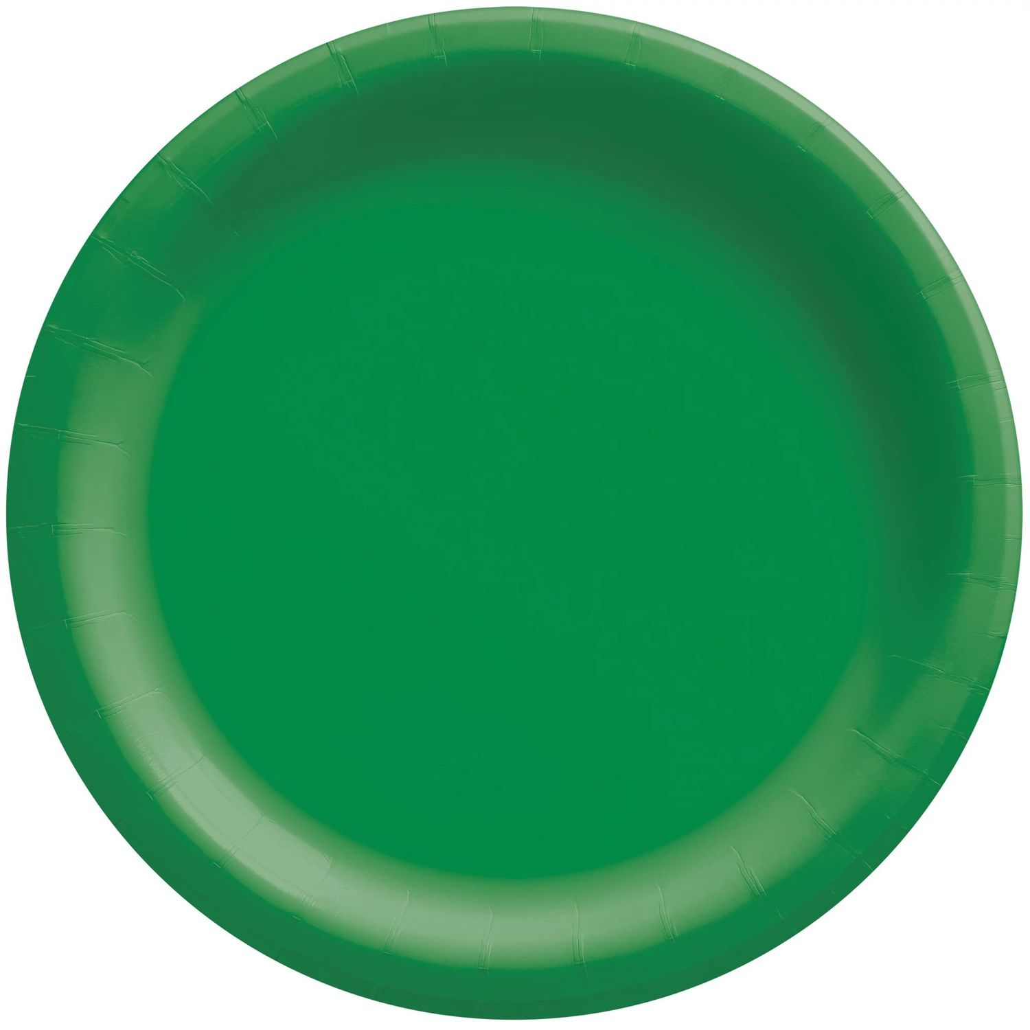 Round Paper Plates, Mid Ct. - Festive Green