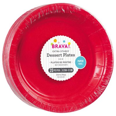 Round Paper Plates, Mid Ct. - Apple Red