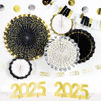 2025 New Year&#39;s Room Decorating Kit - Black, Silver, Gold