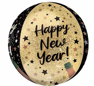 Foil Balloon - New Year - Gold Star - Orbz - 15&quot;