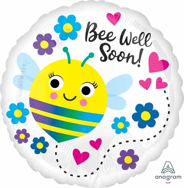 Foil-Balloon-BEE WELL SOON 18&quot; RND