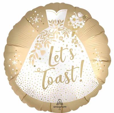 Foil-Balloon-LETS TOAST DRESS 18&quot; RND