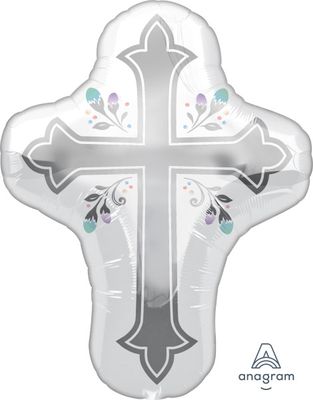 Foil Balloon - Holy Day Cross - 28&quot;