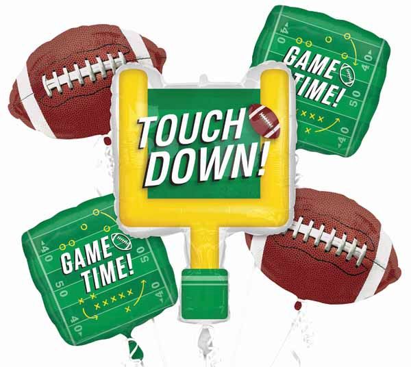 Foil Balloon - Game Time Touch Down Bouquet - 5 PK