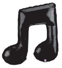 MUSIC NOTE DOUBLE - BLACK 40&quot; FOIL PKGD