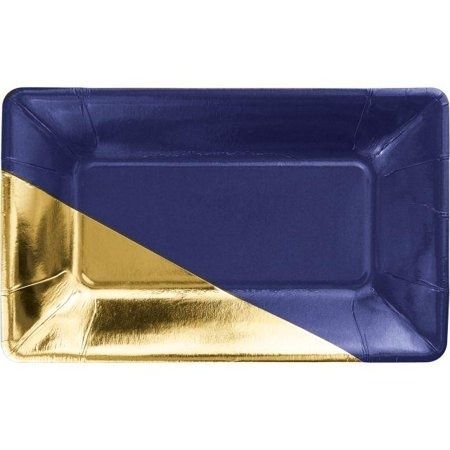 Appetizer Plates - Navy Blue &amp; Gold