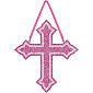 Sign- Foam Glitter Cross-Pink