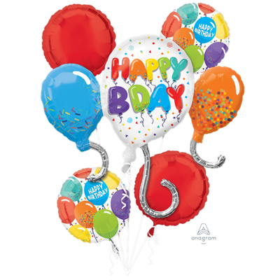 Foil Balloon-Birthday Celebration Bouquet -5pk