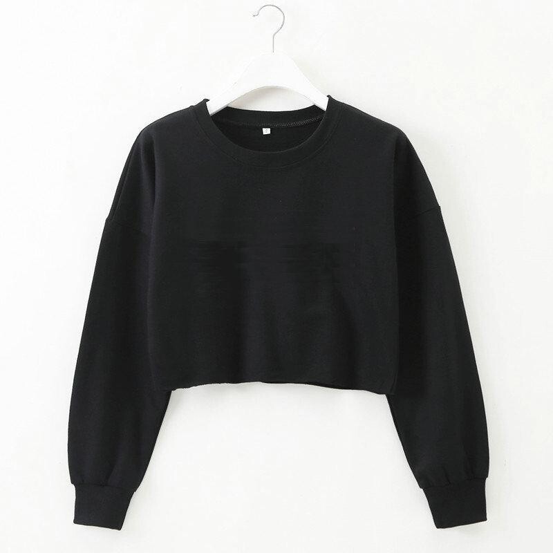CROP SWEATER IN BLACK WITH LOGO
