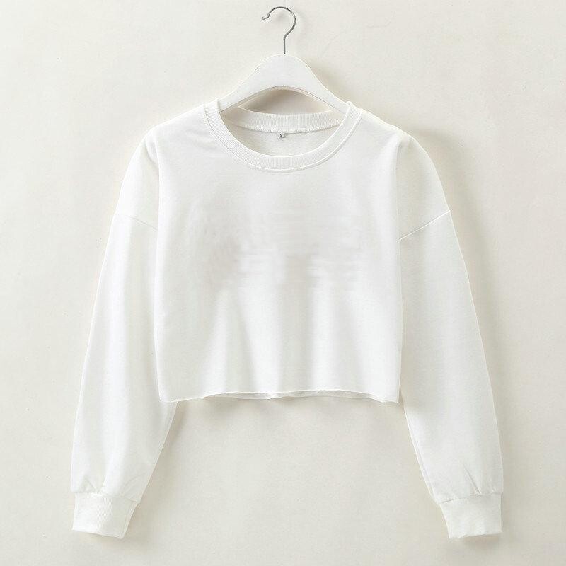 CROP SWEATER IN WHITE WITH WHITE LOGO