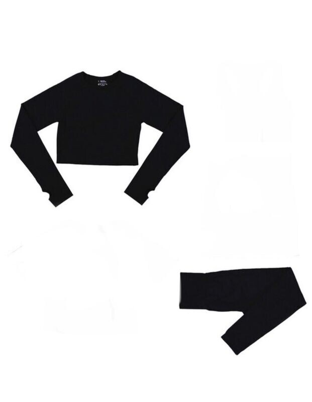 Long Top & Leggings in Black